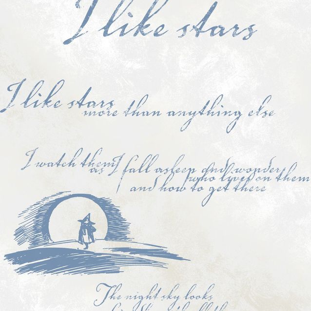 Lastenhuoneen tapetti Sandudd Muumi 5349-3, 0.53x10.05m, sininen, non-woven