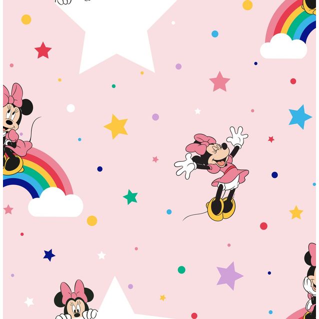 Lastenhuoneen tapetti Sandudd Rainbow Minnie 108592, 0.53x10.5m
