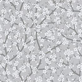 Tapetti Sandudd Rantaniitty 5309-2, 0,53x11,20 m, non-woven, romanttinen, harmaa/valkoinen