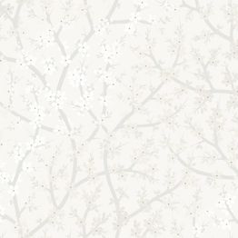 Tapetti Sandudd Rantaniitty 5311-1, 0,53x11,20 m, non-woven, romanttinen, valkoinen/helmiäinen