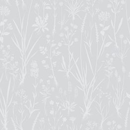 Tapetti Sandudd Rantaniitty 5312-1, 0,53x11,20 m, non-woven, romanttinen, harmaa/valkoinen