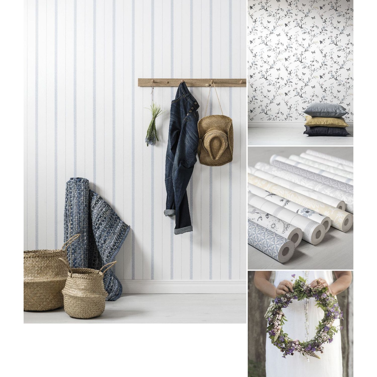 Tapetti Sandudd Unelmia 5229-3, 0,53x11,2m, valkoinen/monivärinen, non-woven lisäkuva