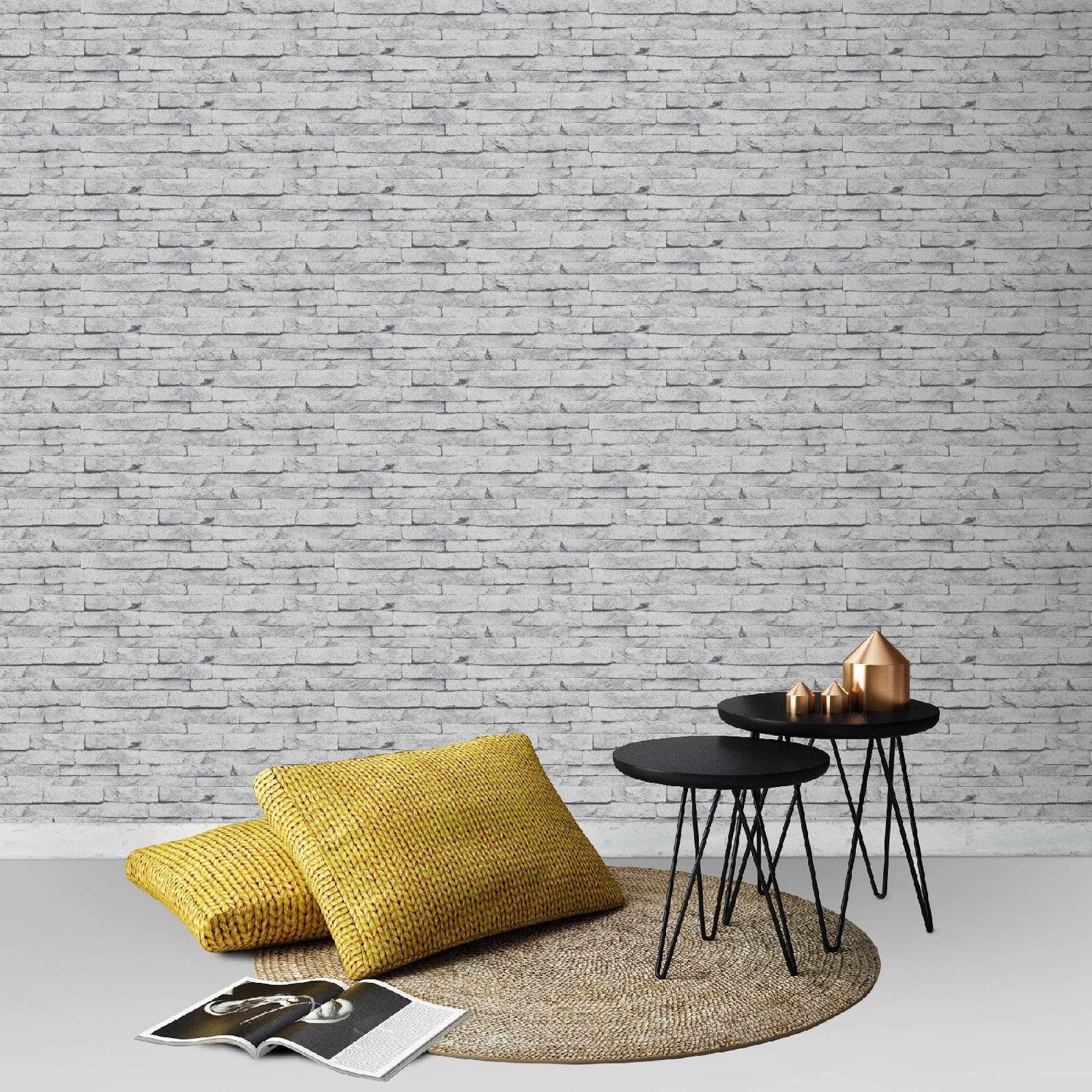 Tapetti Sandudd Vermeil 101343, 0,52x10,05m, valkoinen/harmaa, non-woven lisäkuva