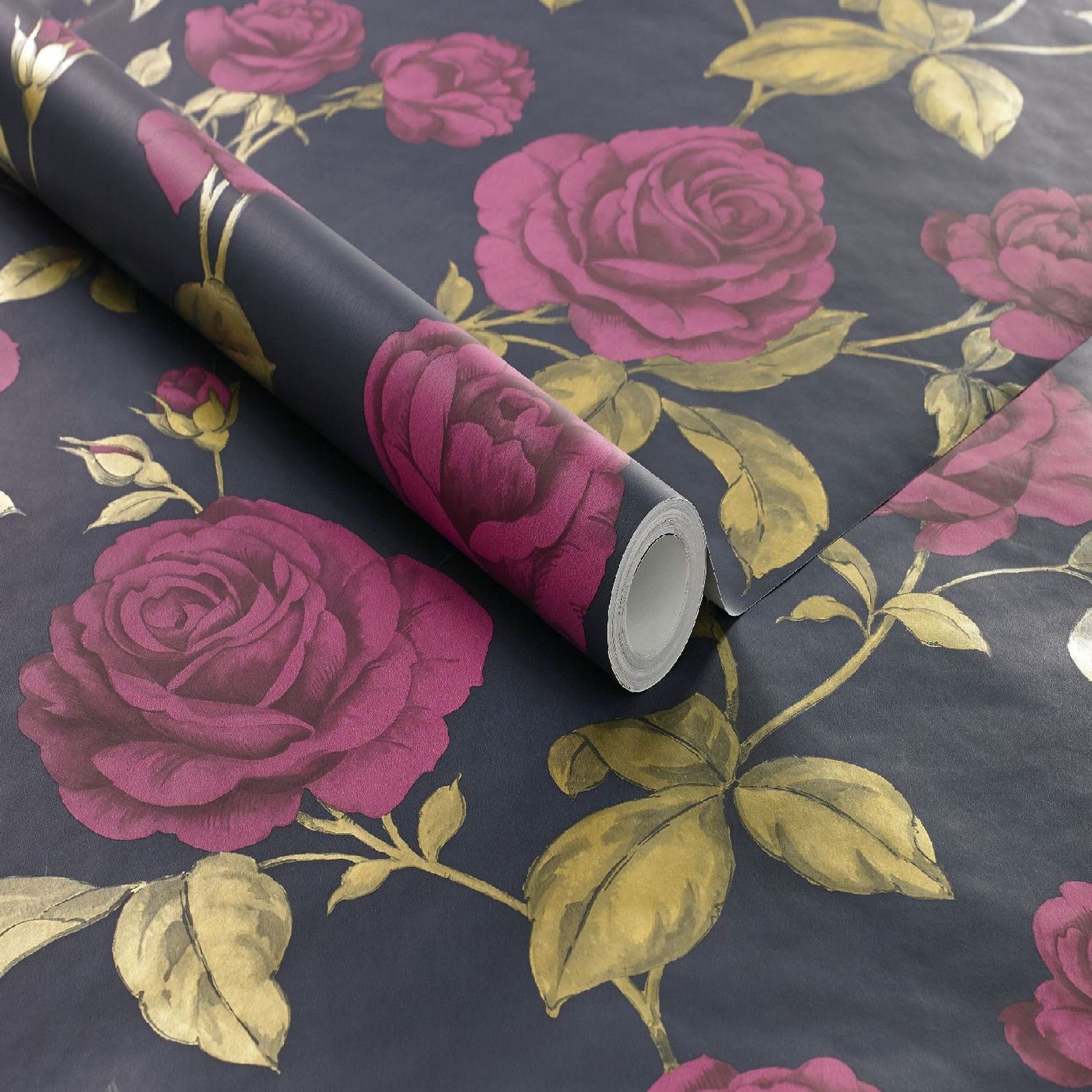 Tapetti Sandudd Vermeil 104135, 0,52x10,05m, tummanharmaa/pinkki, non-woven lisäkuva