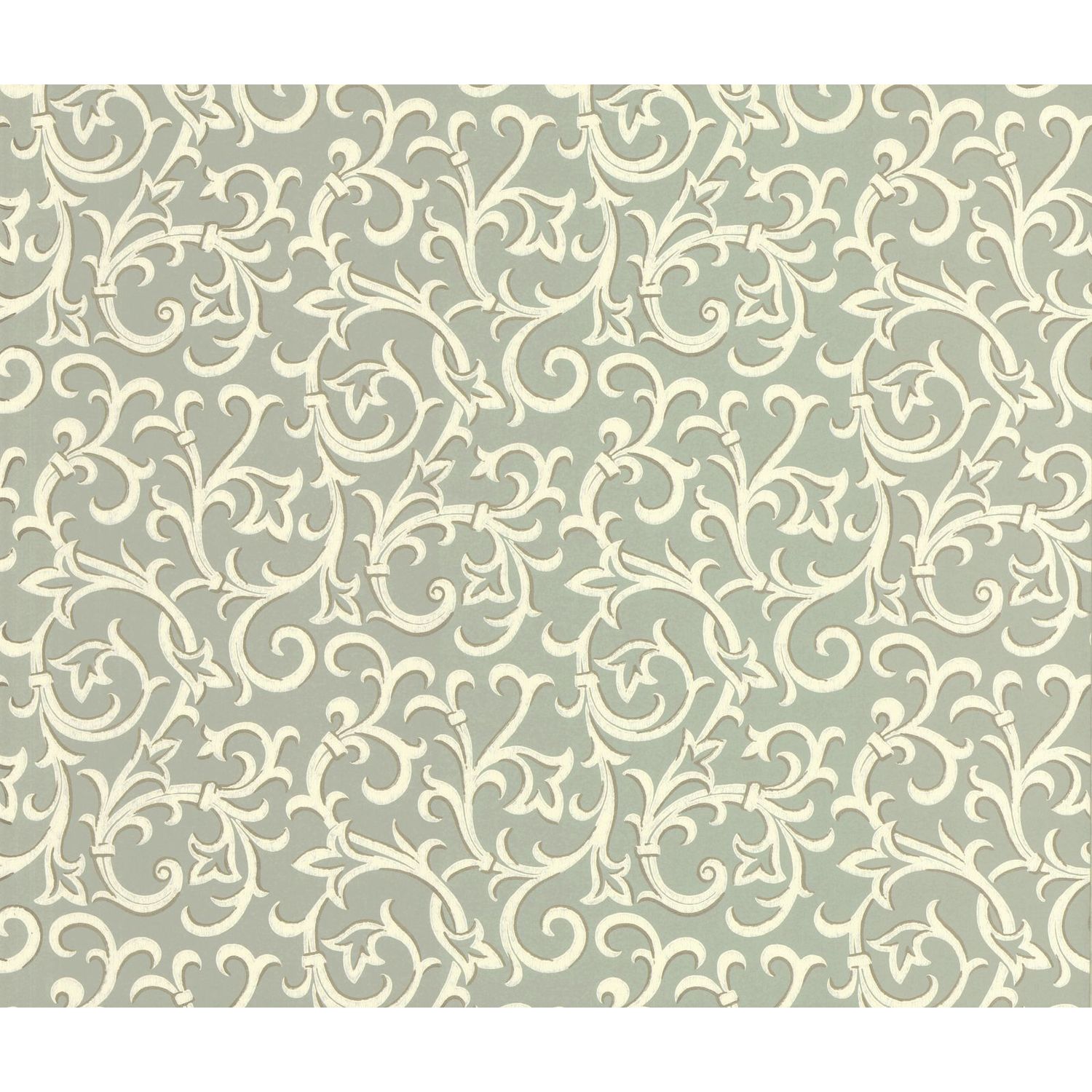 Tapetti 1838 Wallcoverings Brodsworth sinivhreä 0,52x10,05 m