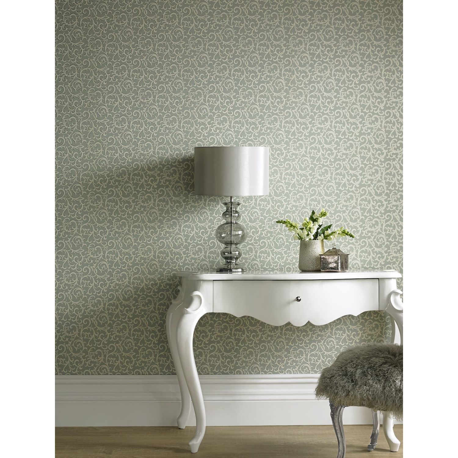 Brodsworth tapetti osana huoneen sisustusta