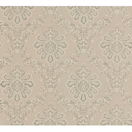 Tapetti 1838 Wallcoverings Broughton, ornamentti, beige/kulta