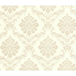 Tapetti 1838 Wallcoverings Broughton, ornamentti, valkoinen/beige