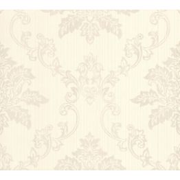 Tapetti 1838 Wallcoverings Hampton, ornamentti, beige/kiiltävä