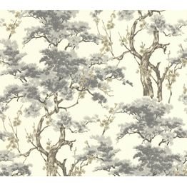 Tapetti 1838 Wallcoverings Harewood, luonto, valkoinen