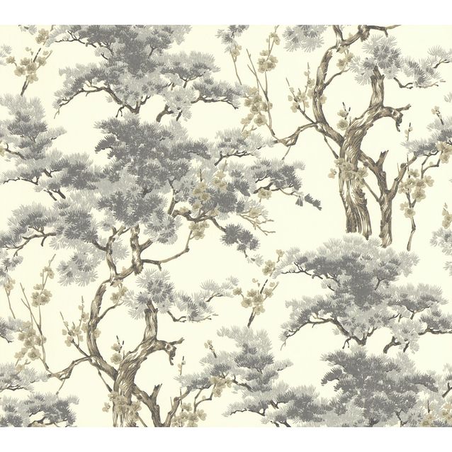 Tapetti 1838 Wallcoverings Harewood valkoinen 0,52x10,05 m