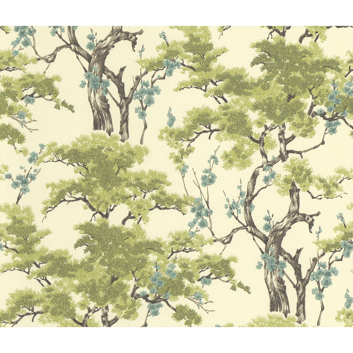 Tapetti 1838 Wallcoverings Harewood vihreä/beige 0,52x10,05 m