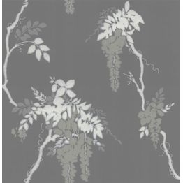 Tapetti 1838 Wallcoverings Leonora, kasvi, harmaa