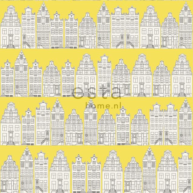 Tapetti Amsterdam Houses 137712 0,53x10,05 m keltainen non-woven