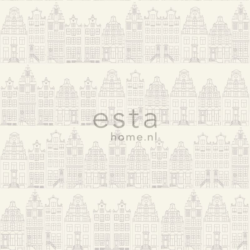 Tapetti Amsterdam Houses 137716 0,53x10,05 m hopea non-woven