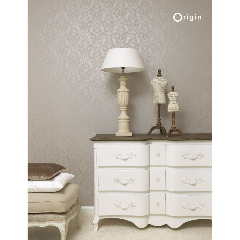 Tapetti Beaumont 346217 0,53x10,05 m harmaa/helmiäishopea non-woven tilassa