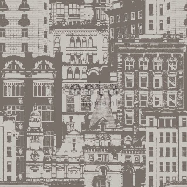 Tapetti Buildings 138225 0,53x10,05 m ruskea