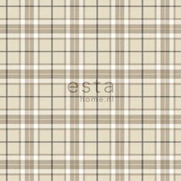 Tapetti Checks 137723, non-woven, ruutu, beige/valkoinen