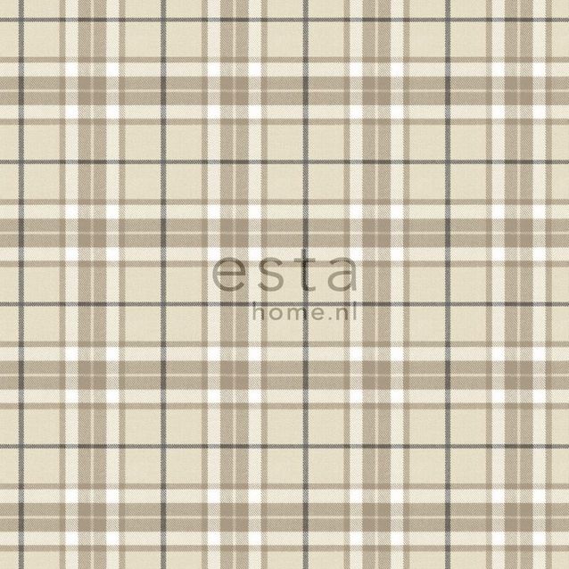 Tapetti Checks 137723 0,53x10,05 m beige/valkoinen non-woven