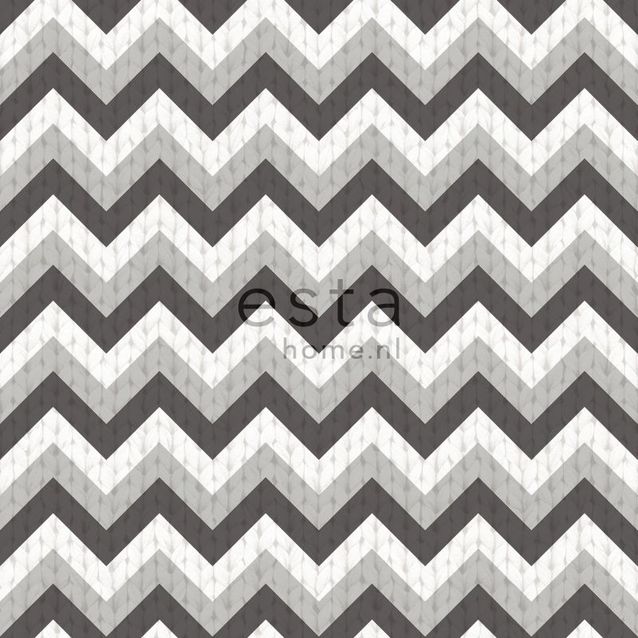 Tapetti Crochet 138138 0,53x10,05 m musta/harmaa non-woven