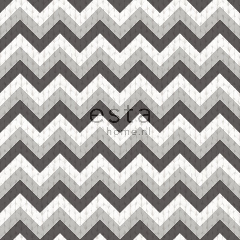 Tapetti Crochet 138138 0,53x10,05 m musta/harmaa non-woven