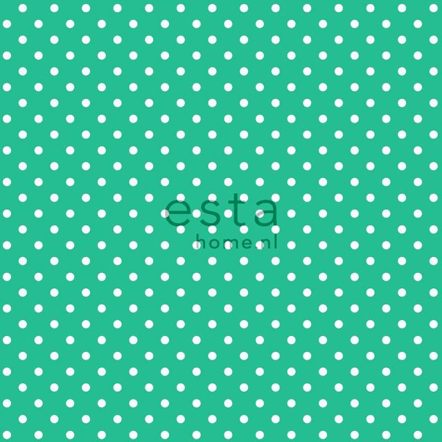 Tapetti Dots 138104 0,53x10,05 m vihreä/valkoinen non-woven