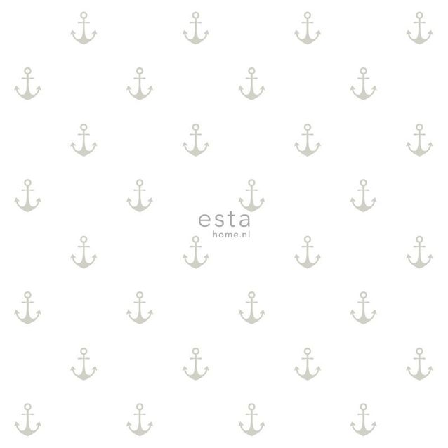 Tapetti Esta Regatta Crew Surf Edition 138964 0,53x10,05 m valkoinen/hopea