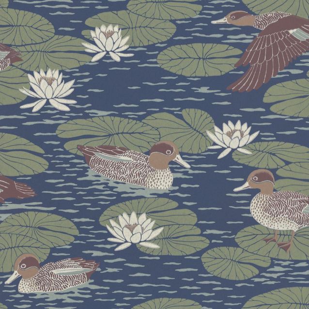 Tapetti Långelid/Von Brömssen Duck pond tummansininen 0,53x10,05 m non-woven