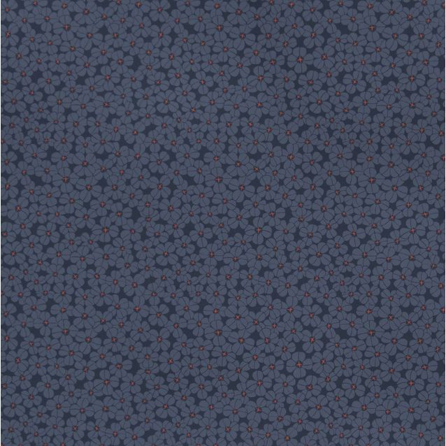 Tapetti Långelid/Von Brömssen Flower shower tummansininen 0,53x10,05 m non-woven