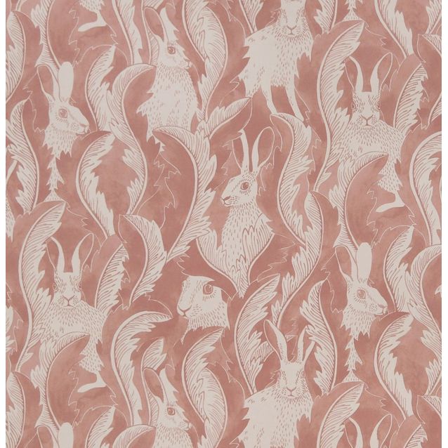 Tapetti Långelid/Von Brömssen Hares in hiding roosa 0,53x10,05 m non-woven