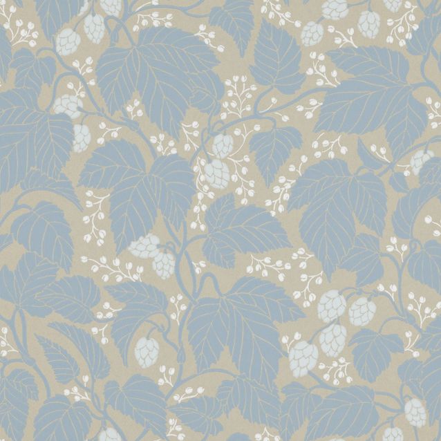 Tapetti Långelid/Von Brömssen Hops and glory vaaleansininen 0,53x10,05 m non-woven