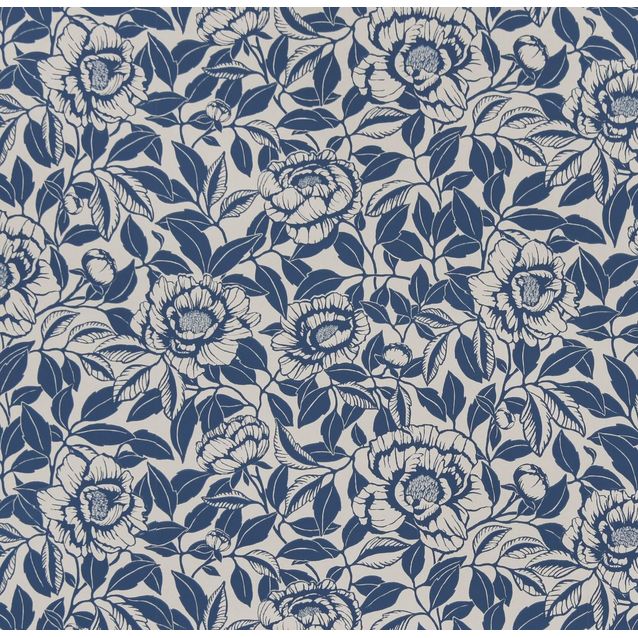Tapetti Långelid/Von Brömssen My peony garden tummansininen 0,53x10,05 m non-woven