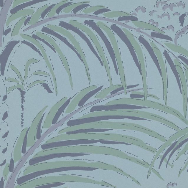 Tapetti Långelid/Von Brömssen Palm house turkoosi 0,53x10,05 m non-woven
