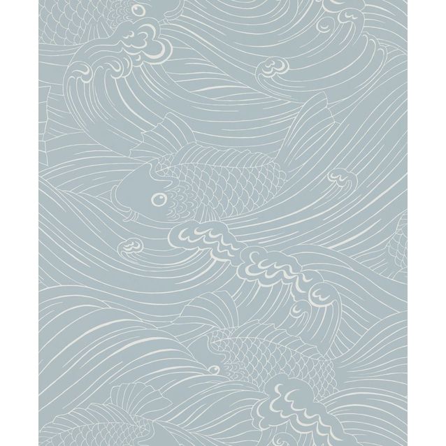 Tapetti Långelid/Von Brömssen Plenty more fish sininen 0,53x10,05 m non-woven