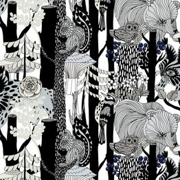 Kuitutapetti Marimekko Veljekset, 23341, 0,70x10,05m, metsä, non-woven, moderni, mustavalkoinen