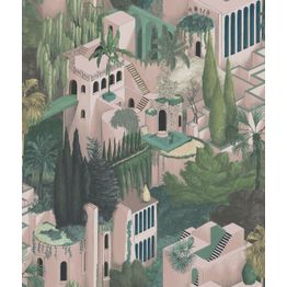 Tapetti Rebel Walls Toledo Lemonade, 0.50x10m, non-woven, palmu, vaaleanpunainen