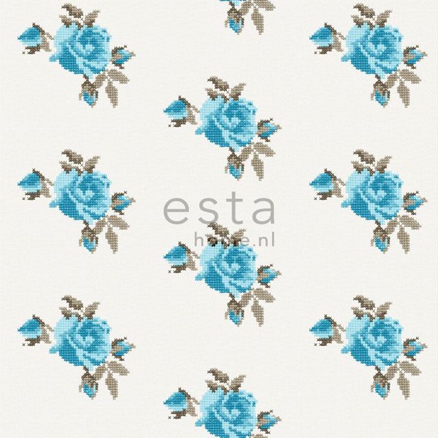 Tapetti Rose 138146 0,53x10,05 m turkoosi non-woven