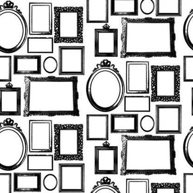 Tapetti Studio Lisa Bengtsson Familjen mustavalkoinen 0,53x10,05 m non-woven