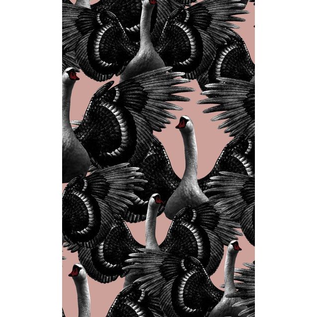 Tapetti Studio Lisa Bengtsson Swan lake pinkki 0,53x10,05 m non-woven