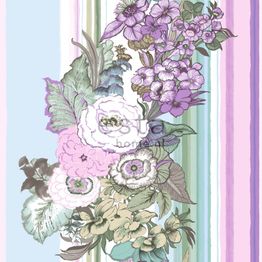 Tapetti Vintage Flowers 138114 violetti/sinivihreä non-woven
