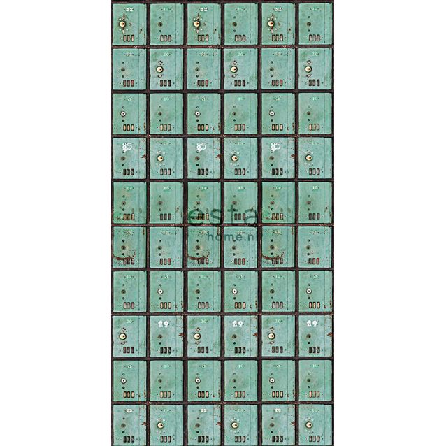 Tapetti WallpaperXXL Postboxes 158204 46,5 cm x 8,37 m vedenvihreä