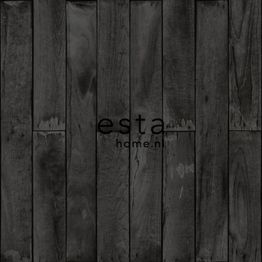 Tapetti Wood 137745, non-woven, puujäljitelmä, musta