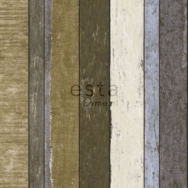Tapetti Wooden Boards 138253 0,53x10,05 m ruskea/khaki