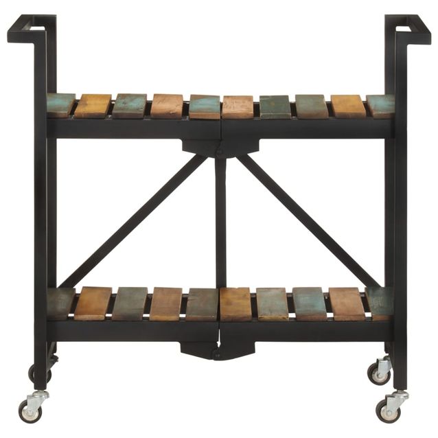 Tarjoiluvaunu 87x36x81 cm kierrätetty täyspuu (21711)