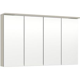 Peilikaappi LED-valolla Temal Unic, 120x20cm, neljällä ovella, kaksiosainen pistorasia