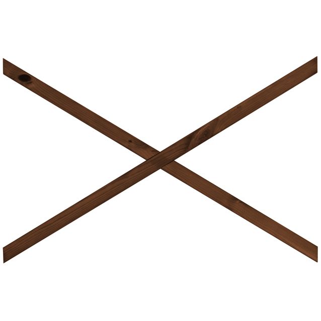 Ruskea, koristeellinen ristikko asennetaan aitakehykseen