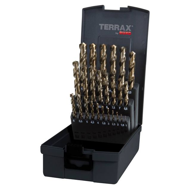 Poranteräsarja Terrax Ø1-13 mm HSS Co5 25-os. DIN338
