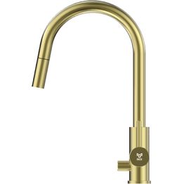 Keittiöhana INOX by Tammiholma Q1, ulosvedettävä juoksuputki ja APK-venttiili, vaalea kulta