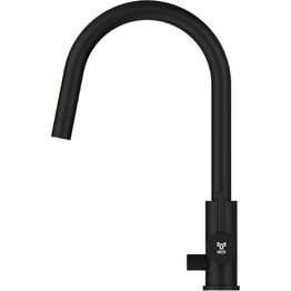 Keittiöhana INOX by Tammiholma Q1, ulosvedettävä juoksuputki ja APK-venttiili, mattamusta