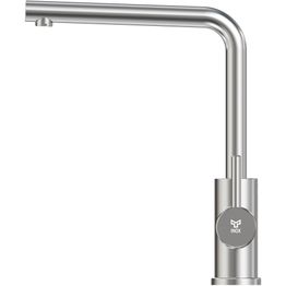 Keittiöhana INOX by Tammiholma Q1, APK-venttiili, L-juoksuputki, harjattu teräs